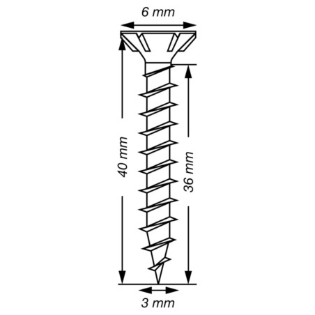 1 x Spax T-STAR LISÄÄ uppokantainen TORX T10 Ruostumaton teräs A2 3X40 Kokonaan kierteytetty mikroruuvi