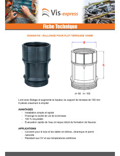 Jalustan jatkopala terassi 100 mm 2