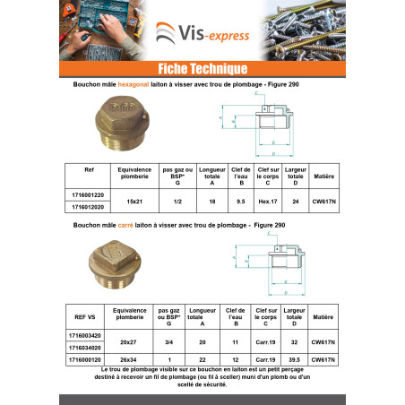 1 x Urosliitin Kuva 290 5x10 (1/8") Messinki