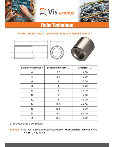 1 x Väliholkki Lieriömäinen Sileä 25X25...
