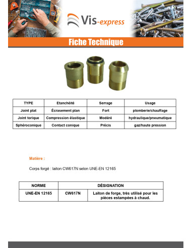 1 x Flat rett unionkobling 26x34 (1") Uros...