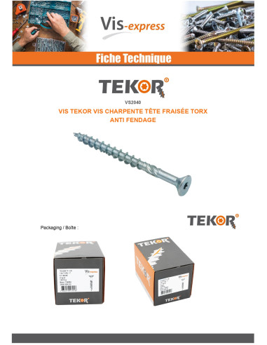 1 x Kehysruuvi TEKOR uppokantainen Uritettu...