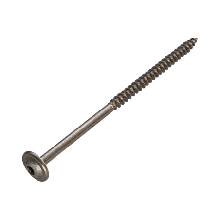 1 x "Ruuvi rakennuspuutavaraan Ruostumaton teräs A2 8x90 Kierteytetty kohteessa 80 TORX T40 Pään halkaisija: 20