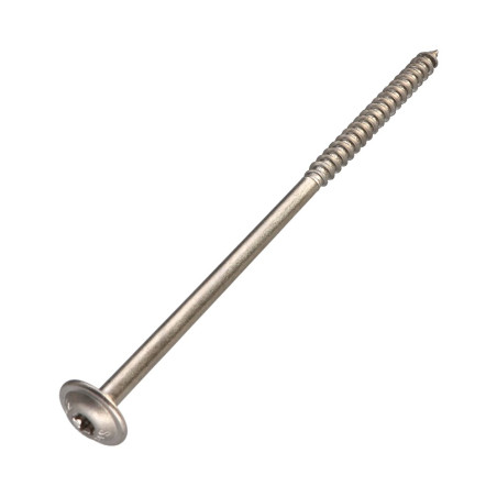 1 x "Ruuvi rakennuspuutavaraan Ruostumaton teräs A2 8x180 Kierteytetty kohteessa 80 TORX T40 Pään halkaisija: 20