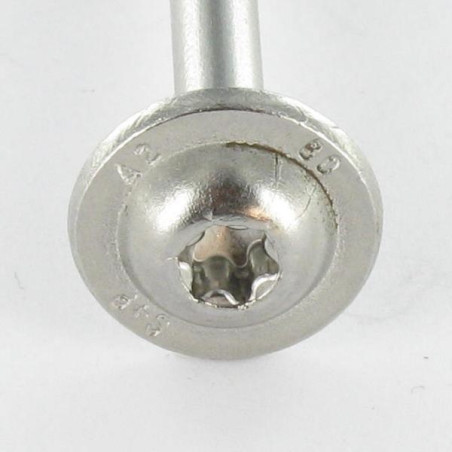 1 x "Ruuvi rakennuspuutavaraan Ruostumaton teräs A2 3X20 TORX T10 Pään halkaisija: 9