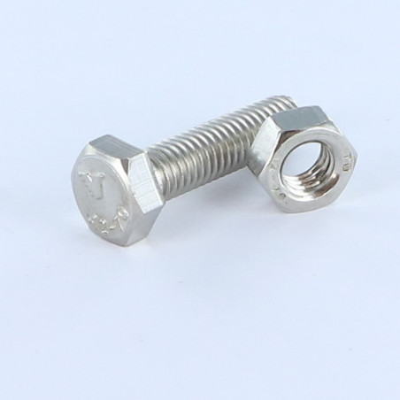 1 x YHDESSÄ Metalliruuvit V.TH 8X30 + Mutteri Ruostumaton teräs A2