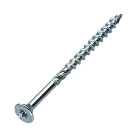 1 x Kehysruuvi TEKOR uppokantainen Uritettu TORX T25 5x100 Kierteytetty kohteessa 60 "Halkeamista estävä kärki Sinkitty