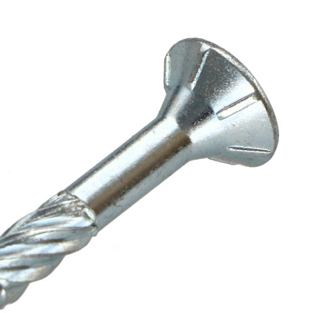 1 x Kehysruuvi TEKOR uppokantainen Uritettu TORX T30 6x70 Kierteytetty kohteessa 40 "Halkeamista estävä kärki Sinkitty