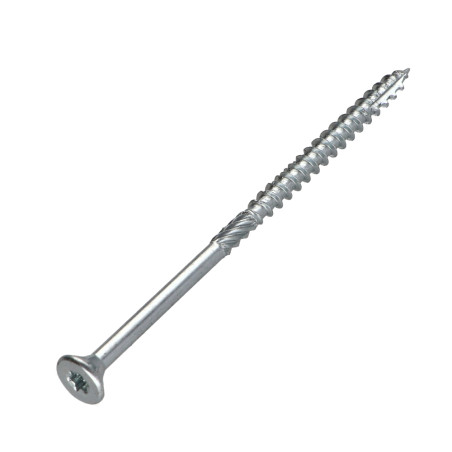 1 x "Puu- ja lastulevyruuvi uppokantainen Uritettu 5x100 Kierteytetty kohteessa 60 TORX T25 Sinkitty teräs "Halkeamista