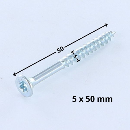 1 x Puuruuvi uppokantainen TORX T25 5x50 Sinkitty teräs