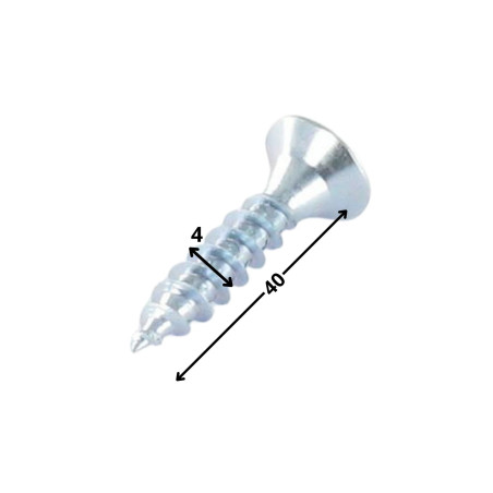 1 x Puuruuvi uppokantainen TORX T20 4X40 Sinkitty teräs GLEITMO