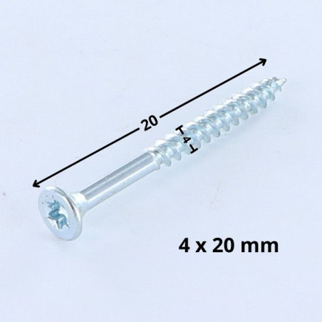 1 x Puuruuvi uppokantainen TORX T20 4X20 Sinkitty teräs