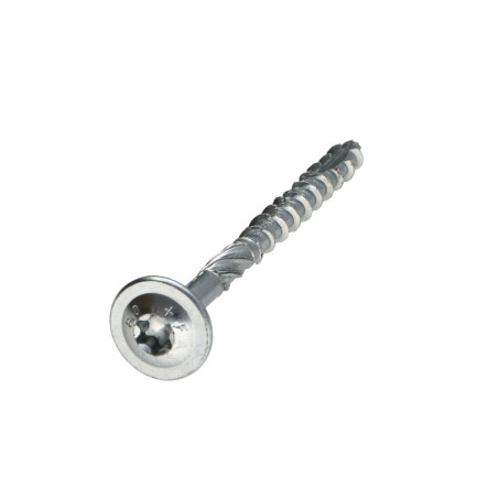 1 x "Puu- ja lastulevyruuvi Levypää TORX T30 "Halkeamista estävä kärki 6X90 Osittain kierteytetty Sinkitty teräs