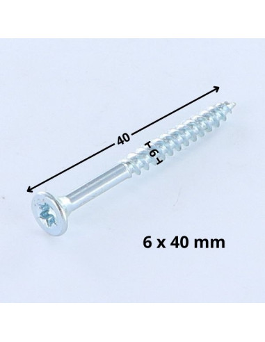 1 x Puuruuvi uppokantainen TORX T25 6x40...