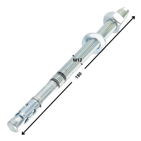 1 x Ankkuripultti Kiinnityspisteet R-XPTIIIZP M12X180 Sinkitty teräs RAWLPLUG