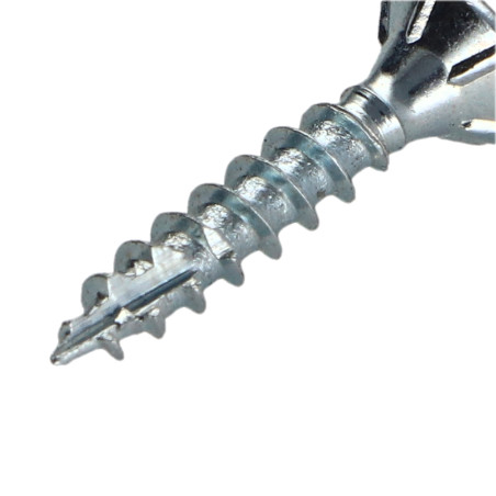 1 x "Puu- ja lastulevyruuvi uppokantainen Uritettu 3,5 x 16 TORX T15 Sinkitty teräs Kokonaan kierteytetty "Halkeamista