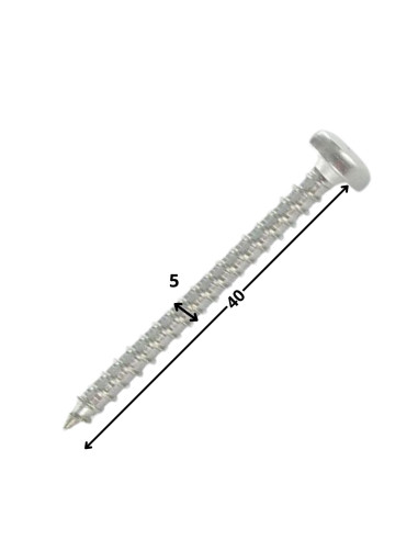 1 x Puuruuvi Pyöreä pää 5x40 TORX T25 Sinkitty...
