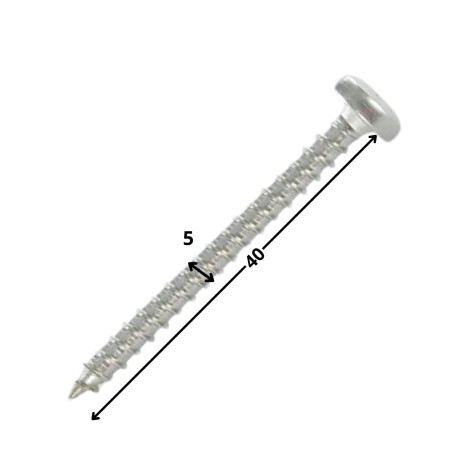 1 x Puuruuvi Pyöreä pää 5x40 TORX T25 Sinkitty teräs