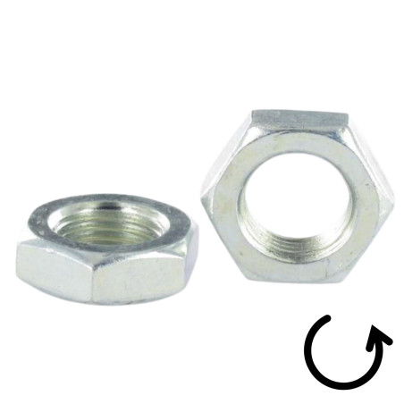 1 x Matala kuusiokolomutteri hm/lukkomutteri M30 Kierre vasemmalle Sinkitty teräs