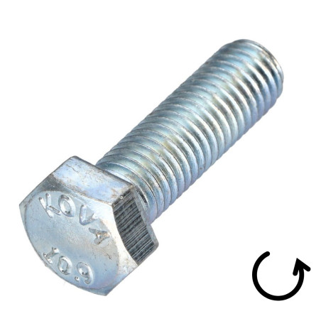 1 x Metalliruuvit Kuusiopää TH Kierre Vasen M12X60 Luokka 10.9 geomet-teräs