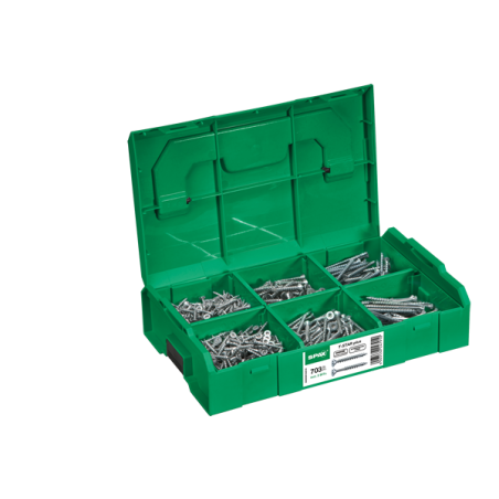 1 x Valikoima: 703 Spax uppokantainen T-STAR+ WIROX