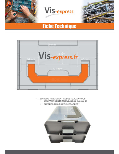 1 x TAPAUS SÄILYTYS KLIPPATTAVA L-BOXX MINI