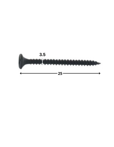 1 x PVC-ruuvi Ruuvi TTPC 3,5 x 25 Teräsfosfaatti