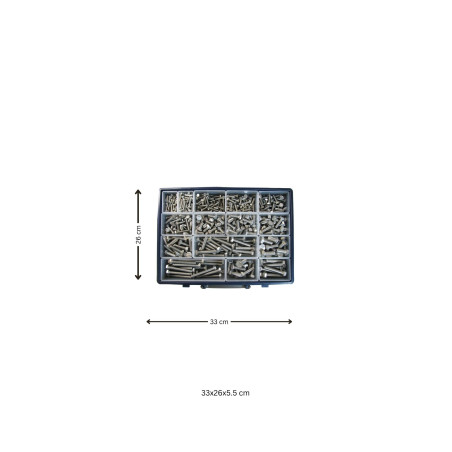 1 x Valikoima: 570 Metalliruuvit Kuusiopää TH Kokonaan kierteytetty Ruostumaton teräs A2