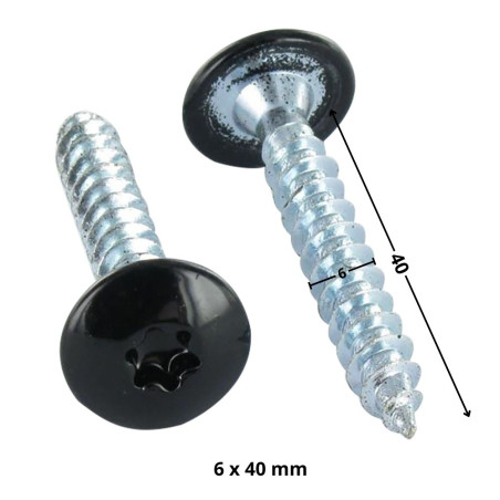 1 x Ruuvi Sarana 6x40 Osittain kierteytetty TORX T30 Sinkitty teräs Musta lakkaus 9005