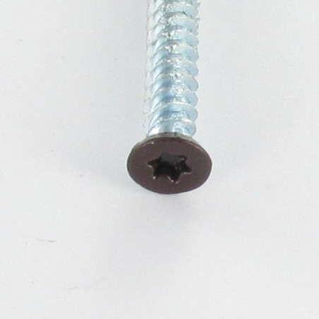 1 x Ruuvi Betoni uppokantainen PUNAINEN 7,5x120 TORX T30 Sinkitty teräs RAL 8017 suklaanruskea