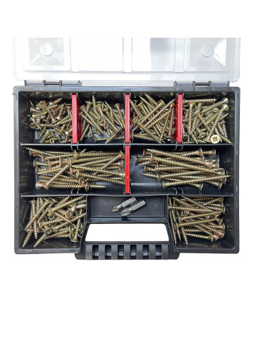 1 x Valikoima: 280 Puuruuvi uppokantainen TORX...