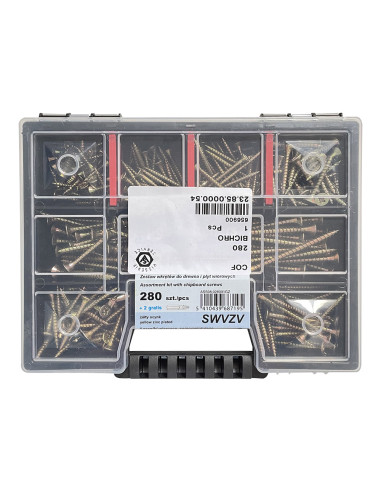 1 x Valikoima: 280 Puuruuvi uppokantainen TORX...