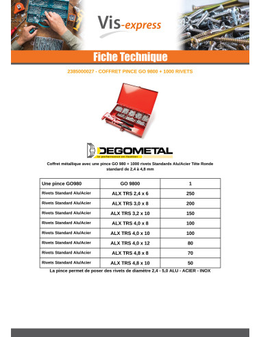 1 x Valikoima: Pihdit GO9800 + 1000 Niitti...
