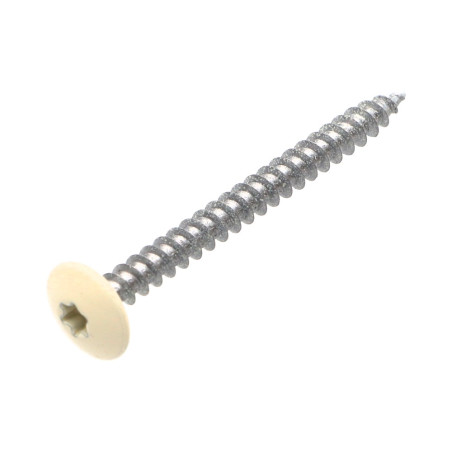 1 x Ruuvi Sarana 4,5x50 Kokonaan kierteytetty TORX T20 Sinkitty teräs LAQ RAL 9010 puhtaanvalkoinen