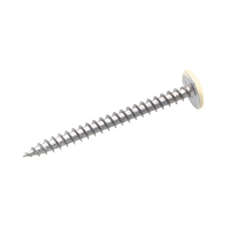 1 x Ruuvi Sarana 4,5x50 Kokonaan kierteytetty TORX T20 Sinkitty teräs LAQ RAL 9010 puhtaanvalkoinen