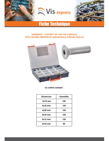 1 x Valikoima: 1240 Metalliruuvit "FHC...