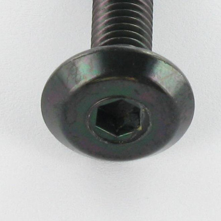 1 x Metalliruuvit litteällä päällä Avain 4 HC4 M6X30 Musta sinkitty teräs
