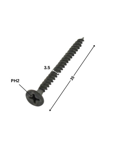 1 x PVC-ruuvi GFD Teräsfosfaatti 3,5x35