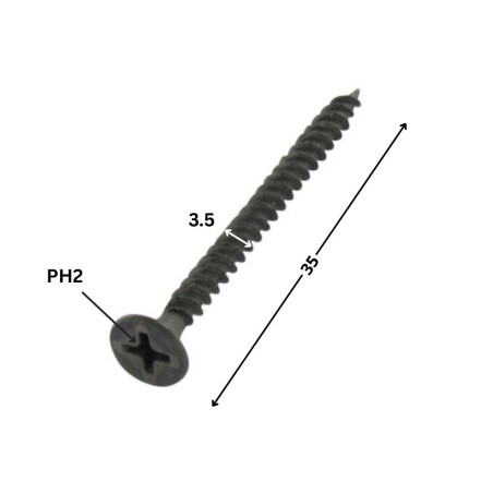 1 x PVC-ruuvi GFD Teräsfosfaatti 3,5x35