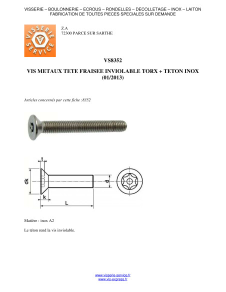 1 x Metalliruuvit Ruostumaton teräs A2 Väärinkäytöltä suojattu uppokantainen TORX T25 tapilla M5X16