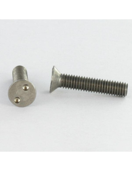 1 x Metalliruuvit Väärinkäytöltä suojattu uppokantainen Snake eyes M6X40 Ruostumaton teräs A2