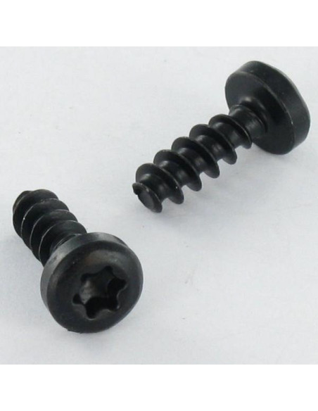 1 x PVC-ruuvi Lieriöpää TORX T10 3X16 Musta sinkitty teräs mikroruuvi