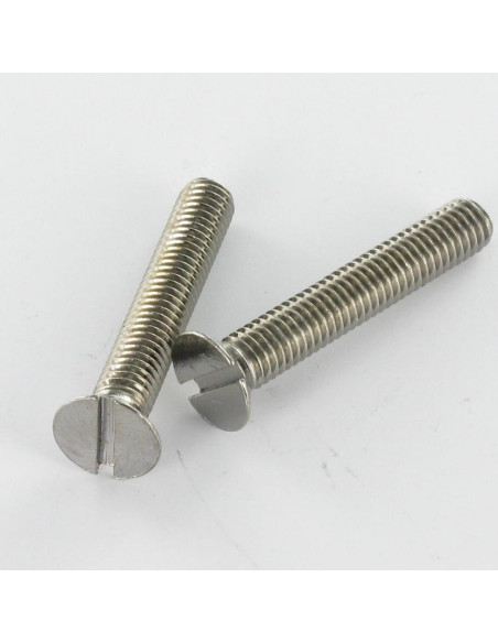 1 x Metalliruuvit Nikkelöity messinki uppokantainen Halkaistu M4X50
