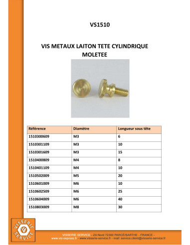 1 x Metalliruuvit Messinki Lieriöpää Pyälletty...