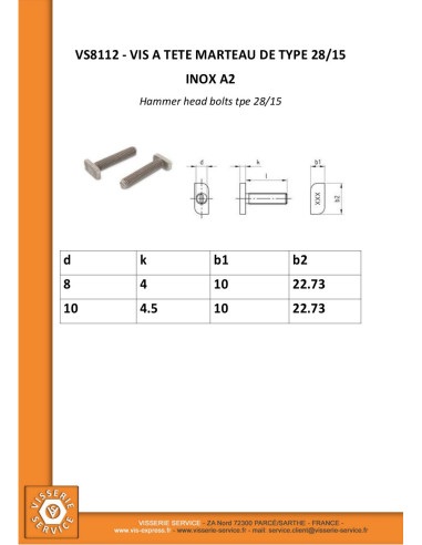 1 x Metalliruuvit Vasarapää 10 x 4,5 x 22,73...