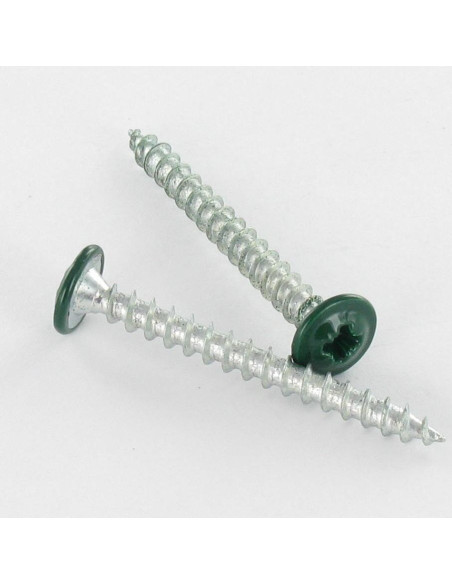 1 x VBA3 "Kupolipultti Pozi 4X40 Sinkitty teräs RAL 6005 sammalenvihreä Vihreä