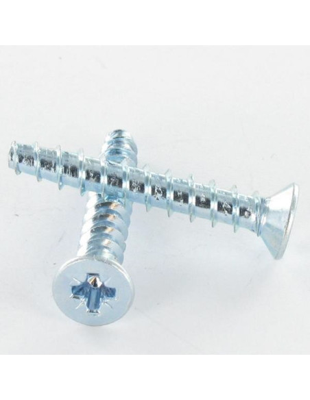 1 x PVC-ruuvi KOLMINKERTAINEN uppokantainen Pozi 2,5x10 FILEE45 Sinkitty teräs mikroruuvi