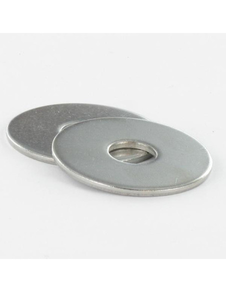 1 x Sachet 100 Rondelle Plate M10X36X2 LL Acier zingué blanc