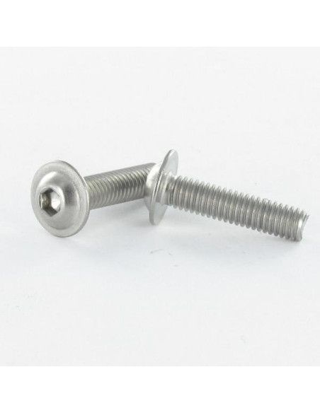 1 x Metalliruuvit BHC (Bombée Hexagonal creux / kupukantainen kuusiopää) Laippakanta M4X12 5 HC2 Ruostumaton teräs A2