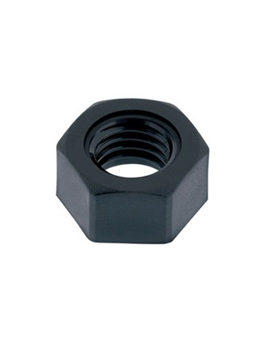 1 x Mutteri svart nylon Kuusikulmainen HU M6